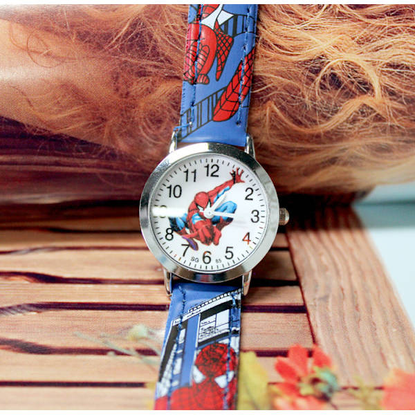 Spiderman Kids Analog Quartz Watch (Blå), Cartoon Boys Quartz Wa