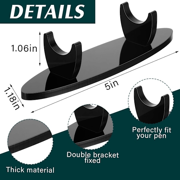 2 stk. Akryl Penneholder Display Stativ Blyant Display Holder Fountain Pen Kuglepen Display Stativ Skrivebord Blyant Tryllestav