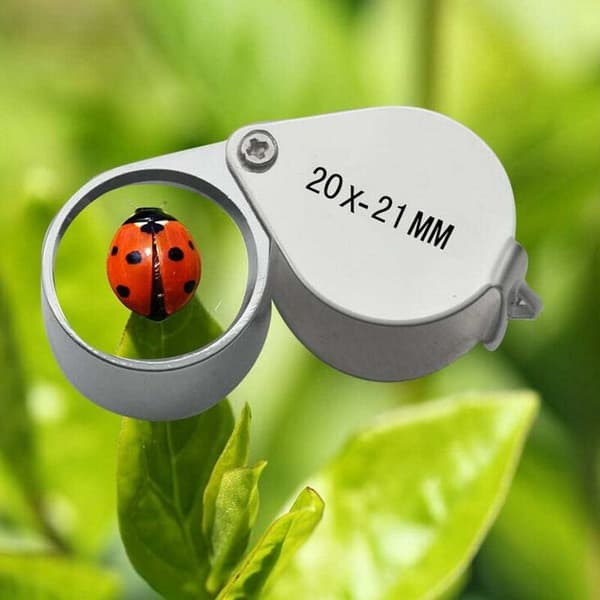 (Silver, Linsdiameter 21mm) 3 st 10X/20X/30X Smyckeslupp Glas