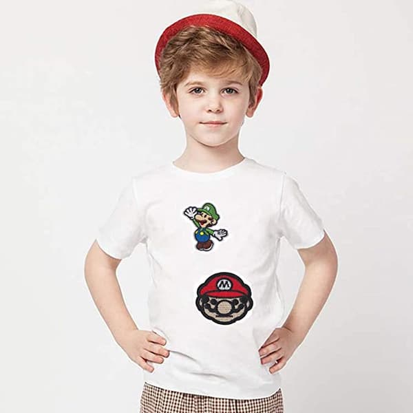 17-pack Cartoon Mario Broderade Tyglapp för Kläder, Jacka