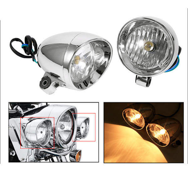 2 st LED-strålkastare Bullet för motorcyklar, extra strålkastare, dimljus