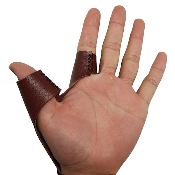 Buehåndbeskytter, 2 Finger Letvægts Åndbar Beskytter Holdbar Anti-Slip PU Læder Buehandske til Venstre Hånd Traditionel Langbue Buetilbehør