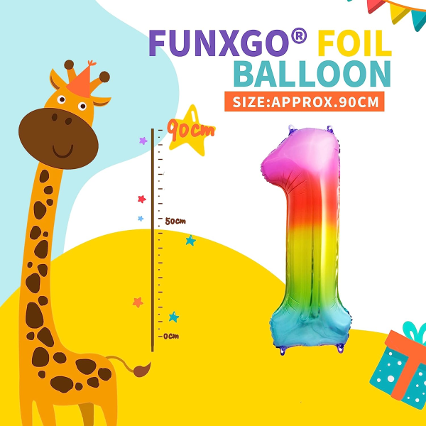 Havsblå 1-årsdag Ballonger Färgade - Stor Nummer 1 Ballon
