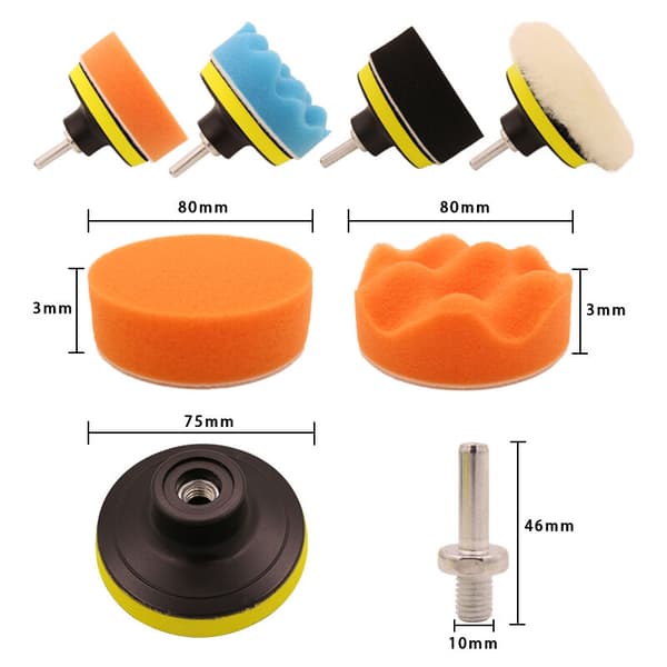 11 stycken poleringsvampar 80mm Pad Poleringsbuffert Svamp