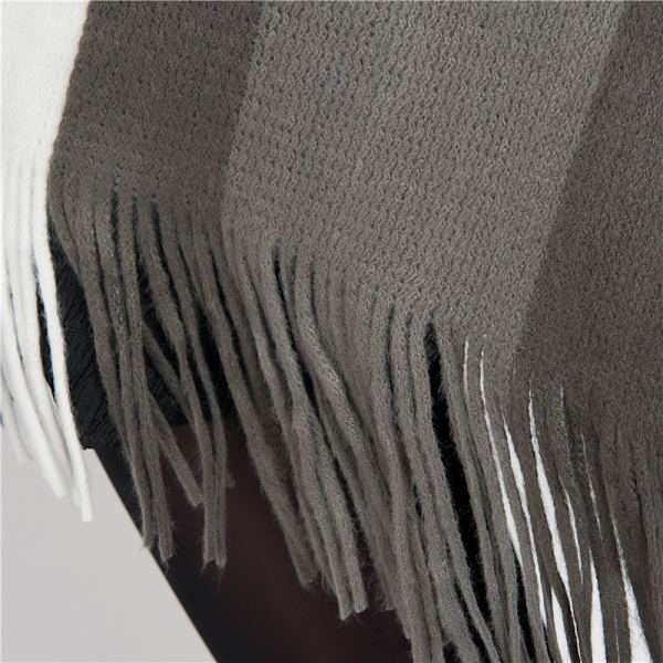 Smuk Poncho (Rød & Sort) Stribet Blød Varmt Sjal med