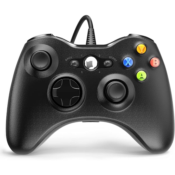 Kablet controller til Xbox 360, Game Controller til 360 med Dual-Vibration Turbo Kompatibel med Xbox 360/360 Slim