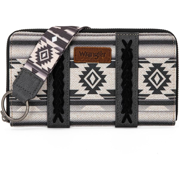 Plånbok för kvinnor Western Aztec Clutch Wristlet Wallet med kreditkortshållare