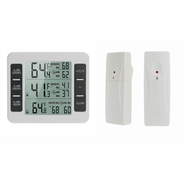 Digital kyl- och frys termometer med larm och trådlös sensor
