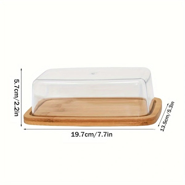Bambu- ja muovivoiraskia Beige ja läpinäkyvä H5.7 x 13.5