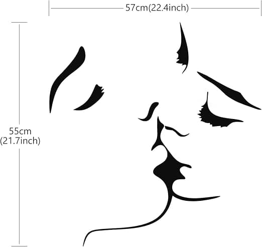 3D Kyss Väggdekal Väggkonst Söt Kyss Mönster Vardagsrum Sovrum