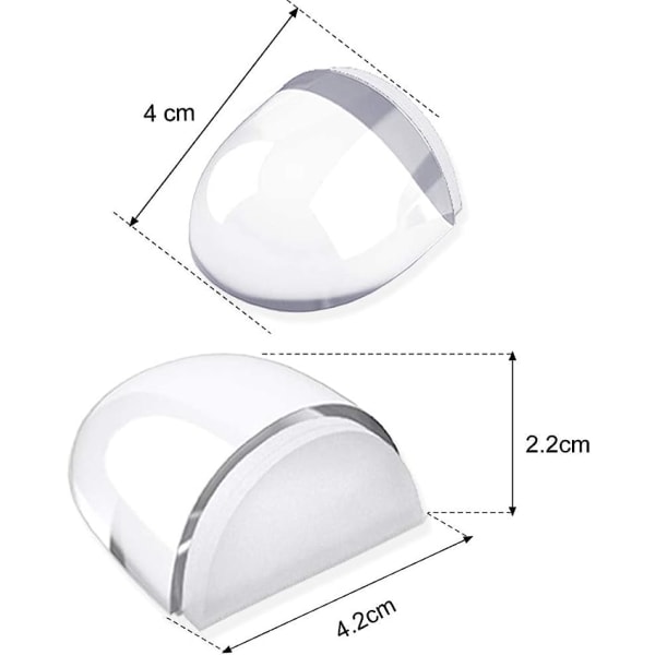 [4-pack] Dörrstopp, Transparenta Dörrstopp och Stopp med Lim