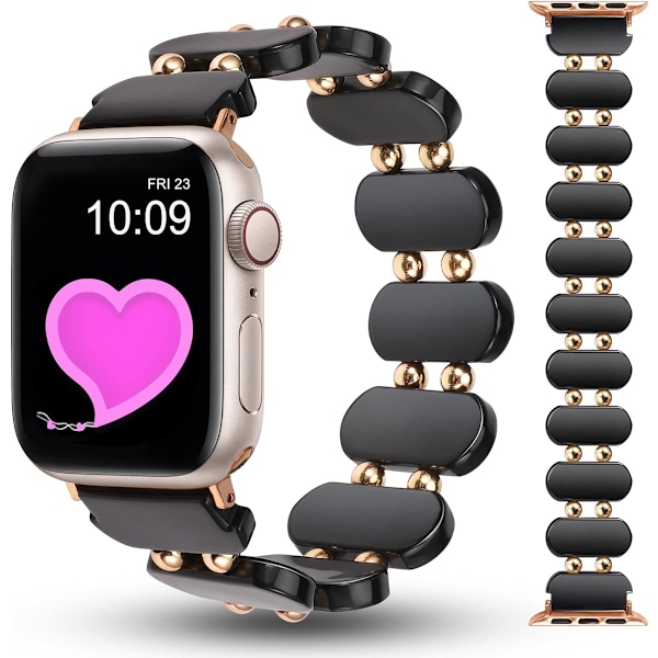 Kompatibel med Apple Watch-remmer Resin 41mm 40mm 38mm 44mm 45mm 42mm 49mm Kvinner, Stretchy Solo Loop Light Fashion Brace