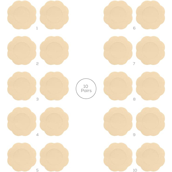 10 Par Brystvorte Deksel Premium Dressing Blomstformet Brystvorte