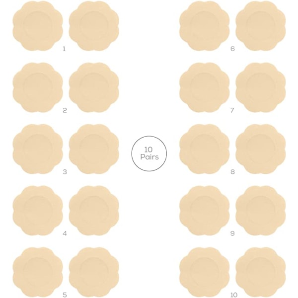 10 parin cover Premium-sidoksen terälehti, kukkamuotoinen nänni