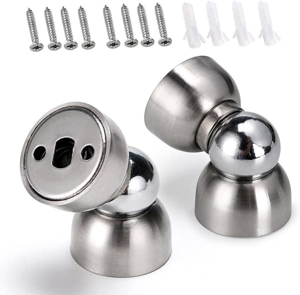 stk. Sølv Dørstopper Sæt Mini Magnetiske Dørstoppere Metal Vægmonteret
