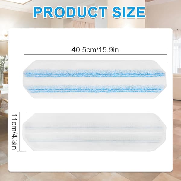 Moppbytesdynor för Ocedar H2prO Flat Mop, 4-pack mopprefiller - O-Cedar H2pro Flat Mop, Maskintvättbara återanvändbara mikrofibermopphuvuden