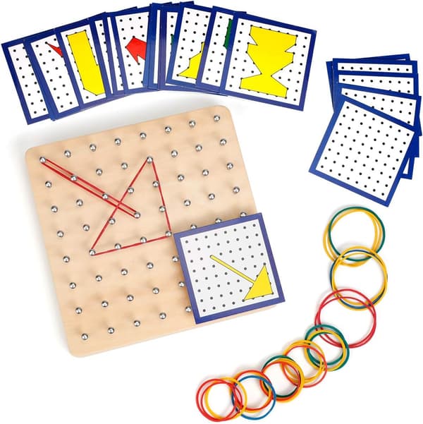 Trägeoboard Set Montessori Geometribräda Träleksaker för Barn