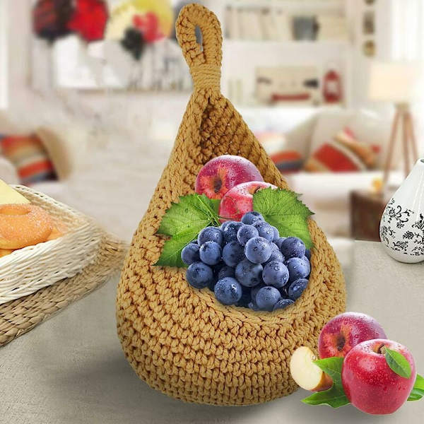 Ripustuskorikulho hedelmille seinälle ripustuskori 21*21cm makrame f