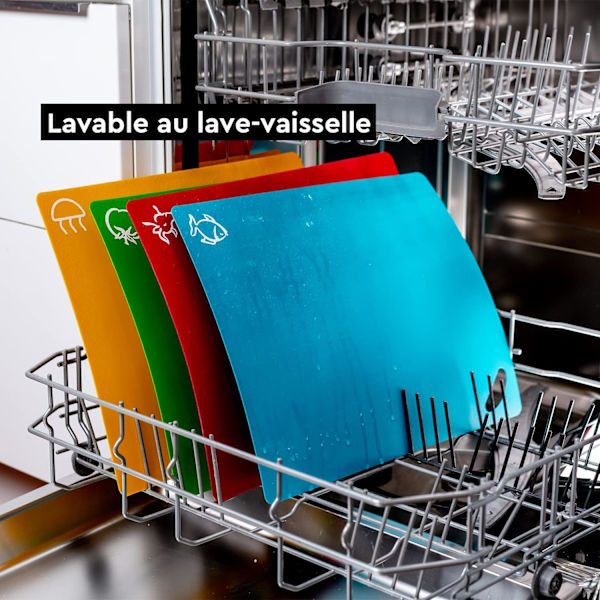 Färgkodade plastskärbrädor - Stora - BPA-fria - Utbyggbara