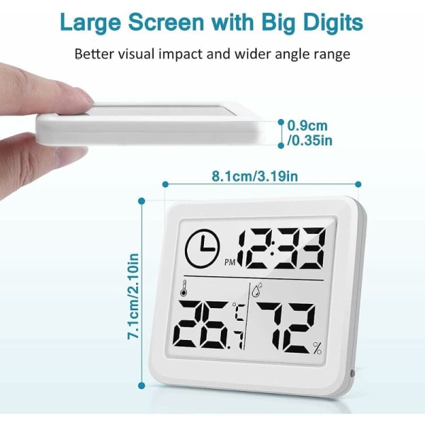 Inomhus Termometer Hygrometer Digital LCD C/F Tempera