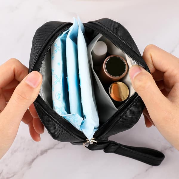 2 stk. Oppbevaringspose for sanitetsbind, Periodeveske, Periodepose, Feminint menstruasjonsbind Tampon Organizer, Bærbare sanitetsbindposer Første periode kit for
