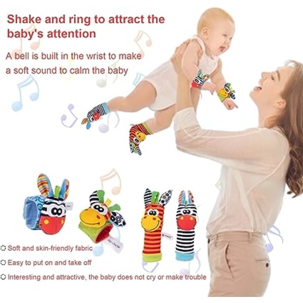 Handledsstrumpa med Montessori Education Plysch Baby Rattle Sensory To