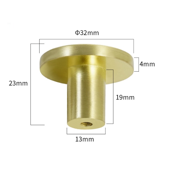 6 stk Skuffeknapper (23mm*32mm), Gull Møbelknapper, Runde Dørhåndtak