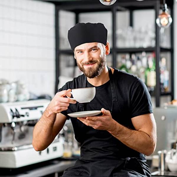 2 stycken Unisex kockmössa Matservering Svart kockmössa Justerbar