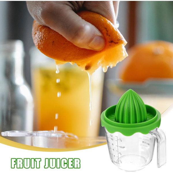 Manuell Juicer med 35 cl Mätkopp - Frukthandpress för Lime Citron/Citrus - Liten Portabel Juicepress för Hemmakök Resor