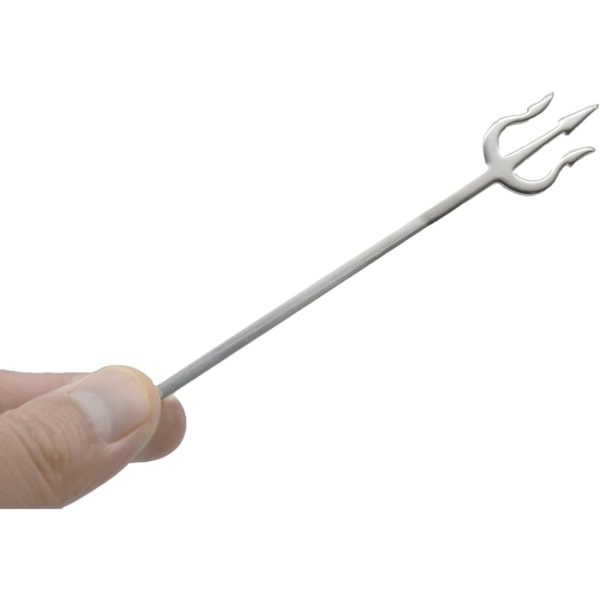 6 st Gafflar i Tridentform för Frukt, 13 cm Unik Cocktailgaffel 18/10(304) Rostfritt Stål Djävuls Förrättsgaffel för Dessert Inlagd Frukt Tårta Sallad Party