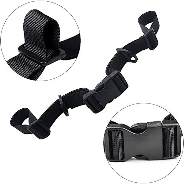 2-pack ryggsäcksbröstrem (svart) justerbar ryggsäcksrem