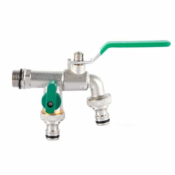 Havefaucet, 1/2 tommer dobbelt udgangshavefaucet, messing, rust- og frostbestandig