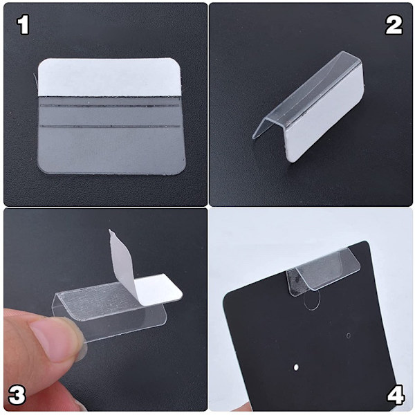 100 st Plastörhängen Adapter, Transparent PVC Plast Smyckeskort, e