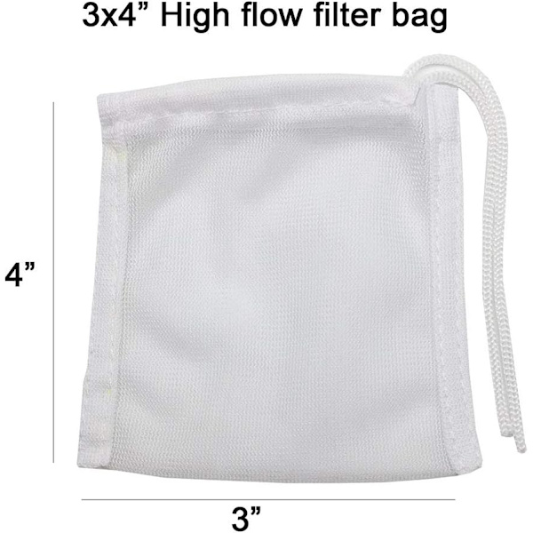 6-pak Små Filterposer til Aktivt Kul, 7,6 x 10,2 cm Højflow Akvarienet Mediefilterpose Akvariefilterposer