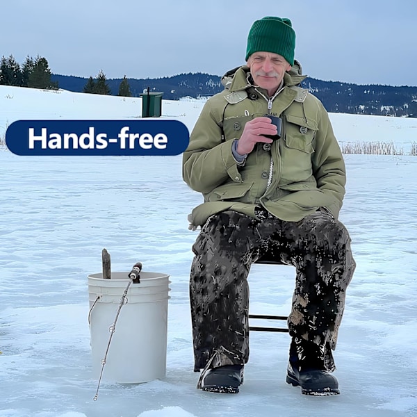 Bøtte Stangholder - Isfiske Stangholder - Holdbare Isfiske Stangstativ for Nesten Alle Isfiskestenger på Bøtten Din (Svart)