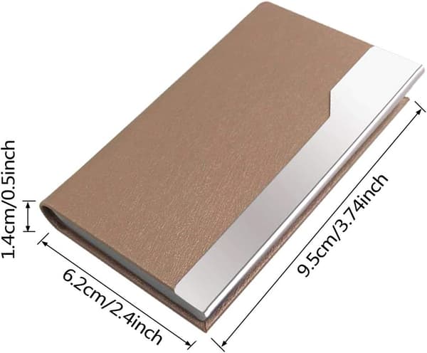 3 Pak Visitkort Etuier (Sølv, Brun, Beige), Luksuriøs Multi-Lommet