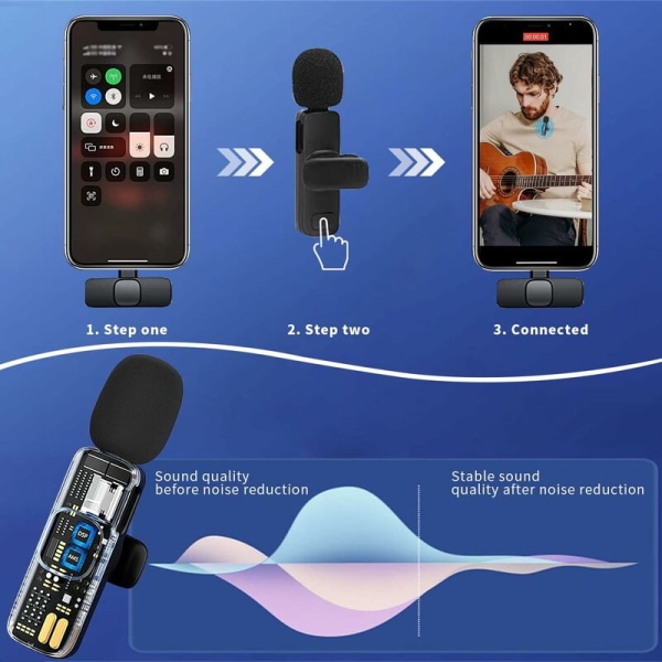 Trådløs Lavalier-mikrofon til iPhone, iPad - Plug and Play 2.4 1e5c | Fyndiq