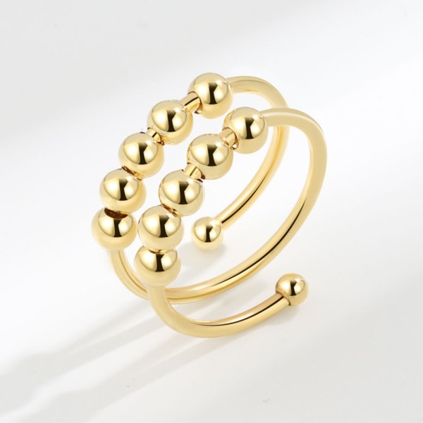 (Gull), roterende ring, dobbeltlagsåpning, justerbare perler, St