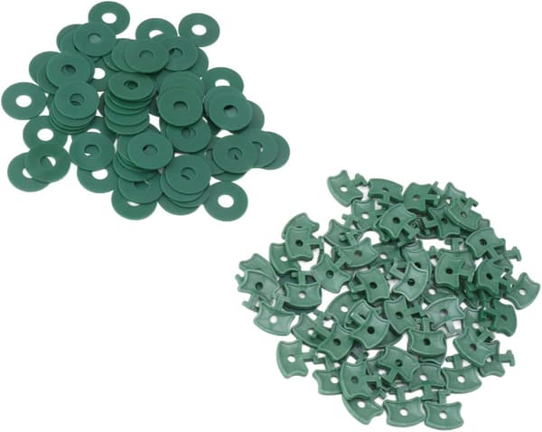 100-pak spiralclips og spændeskiver til drivhuse, stærke klæbefastgørelser til drivhusbobleplast