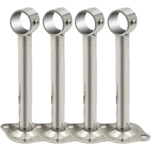 4-pack Gardinstångshållare i Rostfritt Stål - Diameter 25cm H 100mm