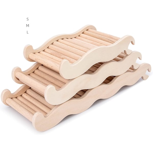 Hamster Klätterleksak Trästege Bro för Hamstrar Gerbiler Möss och Små Djur (Medium - 21 cm L)