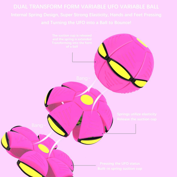 Frisbee-ball for hunder, rosa, Frisbee-ball hundeleketøy, Magisk Frisbee