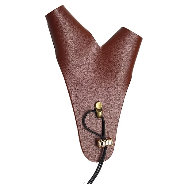 Buehåndbeskytter, 2 Finger Letvægts Åndbar Beskytter Holdbar Anti-Slip PU Læder Buehandske til Venstre Hånd Traditionel Langbue Buetilbehør