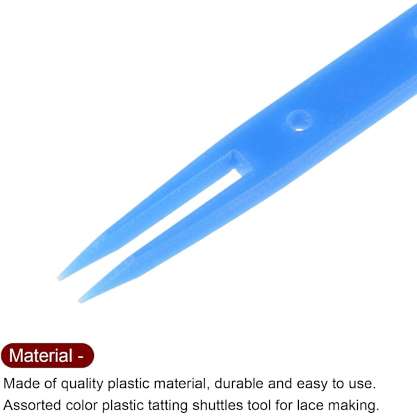 2 st Vävvskyttel Stickskyttel 85x6,8x2,8mm Plastskyttlar, för Spetstillverkning DIY Handarbetsverktyg Stickkonsttillbehör, Himmelsblå, Transparent