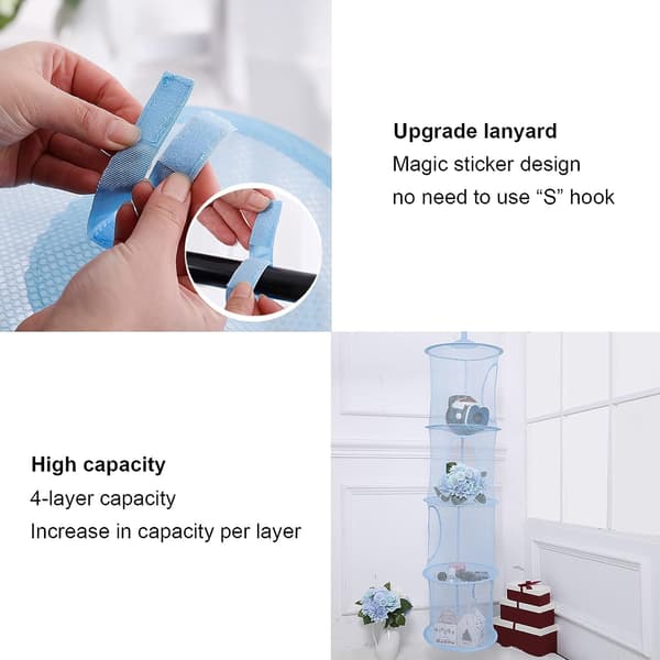 Tier Net Teddy Bear Angage, (Blå, Grå, Gul) 3 stk. Foldbar Opbevaring