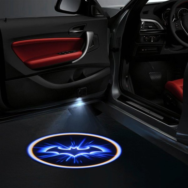 2 stk Trådløs bildørs LED projektor lys med høflighed Velkommen Bat