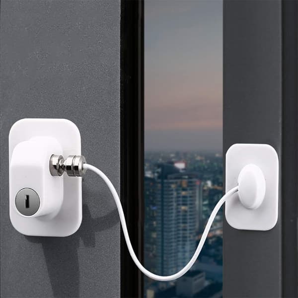 Mini UPVC-ikkunan avausrajoitin kaapelilla ja lukolla