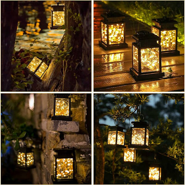 1 x Ulkoilma Aurinkolämpölyhty, 30 LED Mini Ripustusaurinkolämpölyhty, Ulko