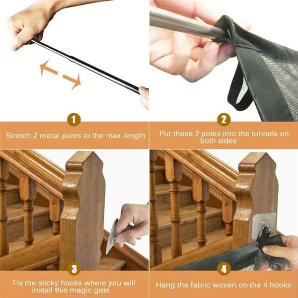 72*100cm Foldbar Gjerde for Dyr Beskyttende Gjerde for Katter