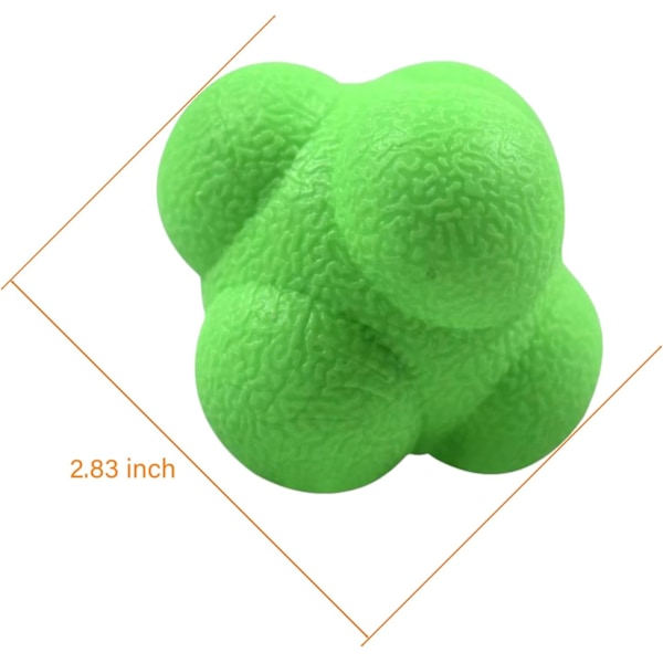 Reaktionsboll, Reflexboll för Hand-Öga-koordinationsträning, 7,2 cm, 3-pack - Orange, Gul, Grön